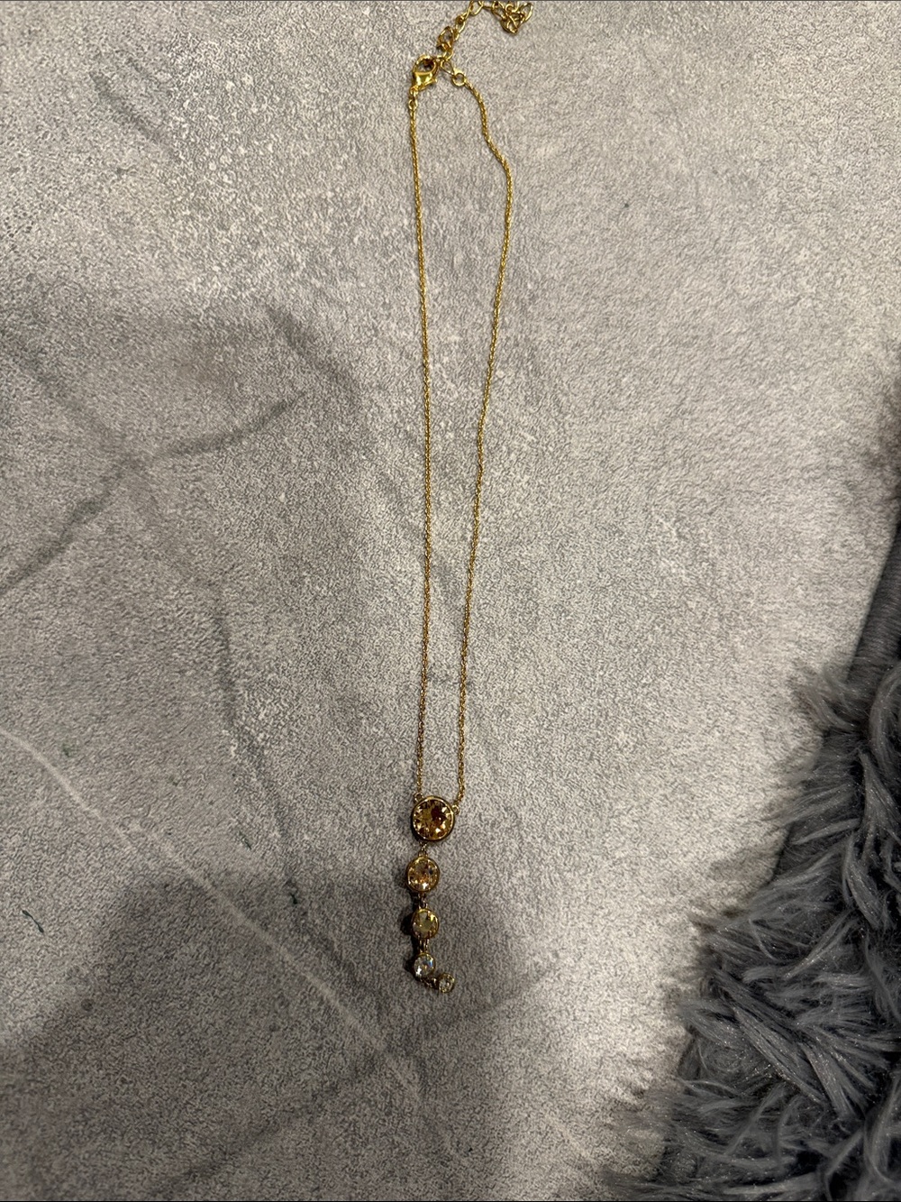 Touchstone Crystal Gold-Tone Necklace with Amber and Yellow Crystals
